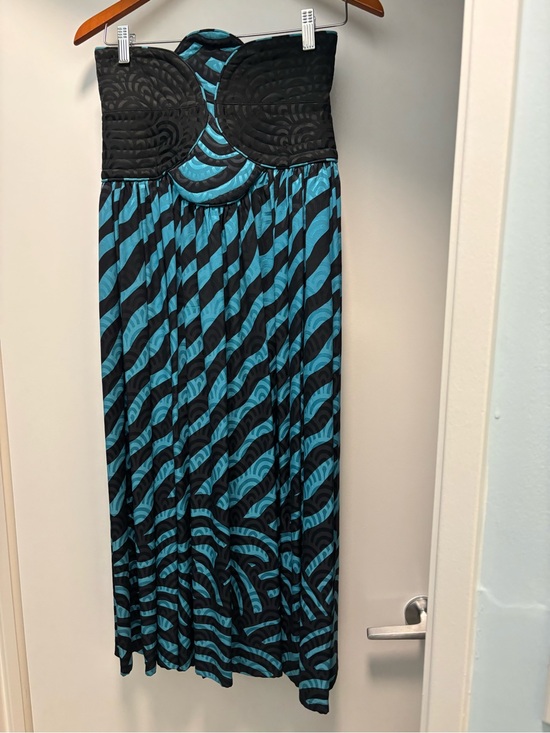 Wayne Clark Dresses & Skirts - Vintage Black and Teal Patterned Maxi Skirt by Wayne Clark Studio